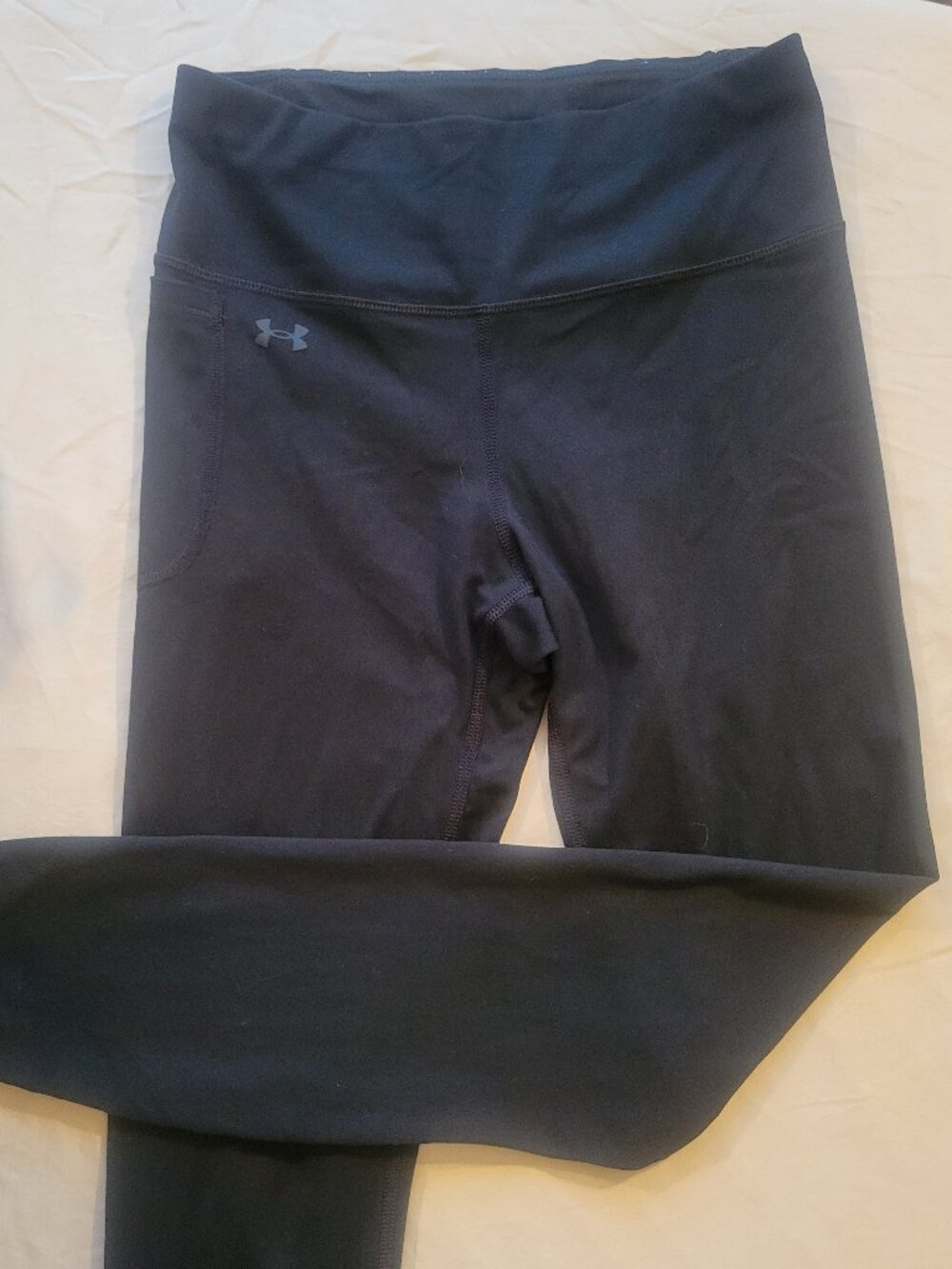 UA Black Leggings Med Tall 24" Gym Workout Athletics